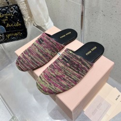 미우미우 울 슬리퍼