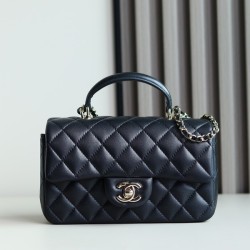 샤넬 핸들 미니 CF 플랩백 램스킨 금장 AS2431