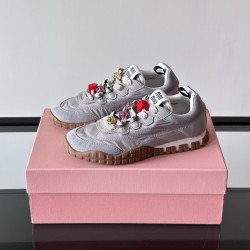 미우미우 타이어 테크니컬 패브릭 앤 스웨이드 스니커즈