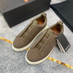 제냐 트리플 스티치 리넨 스니커즈