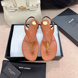 생로랑 카산드라 스무스 레더 샌들