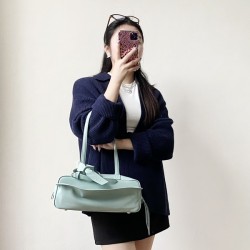 발렌시아가 캐리 스몰 레더 볼링 백