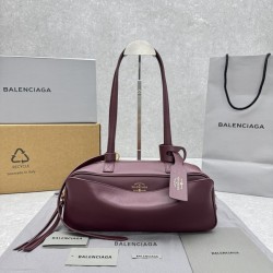 발렌시아가 캐리 스몰 레더 볼링 백