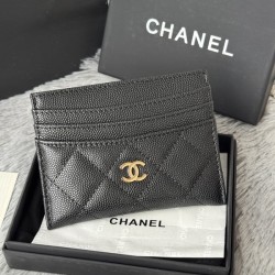 샤넬 클래식 카드홀더 캐비어 블랙 금장 AP4472