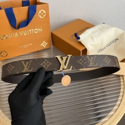 루이비통 LV 버클 모노그램 골드 벨트