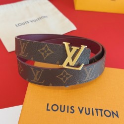 루이비통 LV 버클 모노그램 골드 벨트