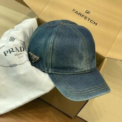 프라다 삼각로고 데님 캡