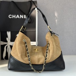 샤넬 25A 공방 스웨이드 투톤 숄더 AS5634