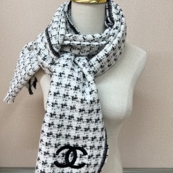 샤넬 cc 로고 머플러 울 100%