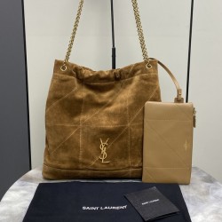 생로랑 드로우 스트링 퀼티드 체인  스웨이드 숄더 781666