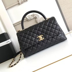 샤넬 핸들 장식의 미디움 플랩 백 코코핸들 A92991