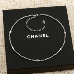 샤넬  CC로고 구슬 은장 목걸이