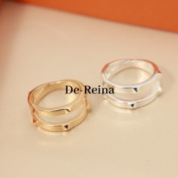 에르메스 실버 반지 클루 디아쉬 더블 스터드