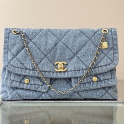 샤넬 포켓 데님 체인 맥시 플랩 AS5727