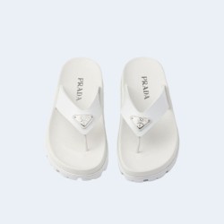 프라다 러버 끈 샌들 화이트