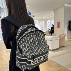 디올 오블리크 자카드 트래블 백팩 라지