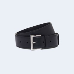 프라다 트라이앵글 로고 가죽 벨트