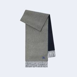 버버리 리버시블 캐시미어 그레이 네이비 스카프