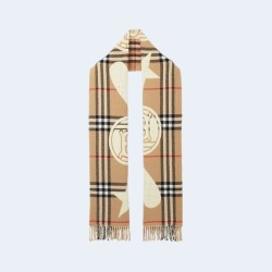 버버리 몽타주 체크 아카이브 베이지 스카프