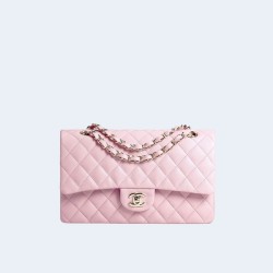 샤넬 클래식 미디움 캐비어 핑크 골드